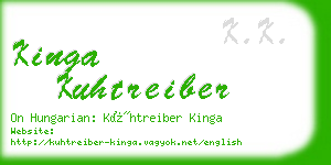 kinga kuhtreiber business card